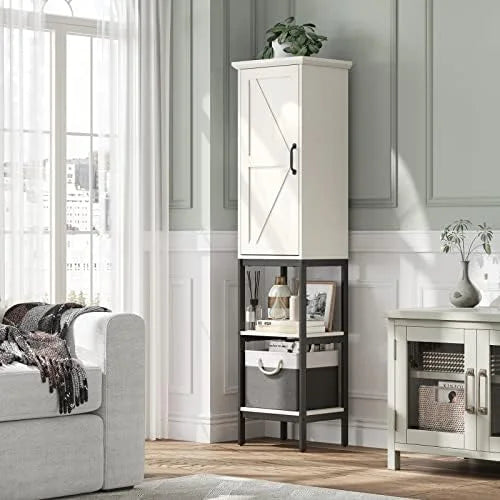 Linen Cabinet with Basket and 5 Shelves D464489