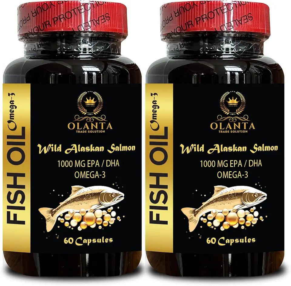 Wild Alaskan Salmon Fish Oil 1000 mg Omega-3 Capsules 120 Capsules D4147