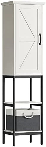 Linen Cabinet with Basket and 5 Shelves D464489