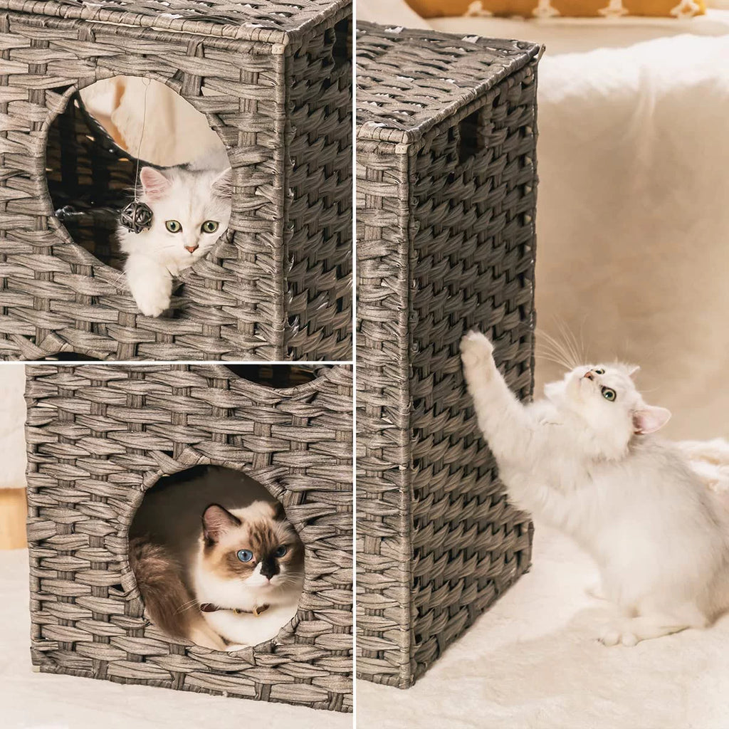 Wicker Cat Bed with Cushion L112