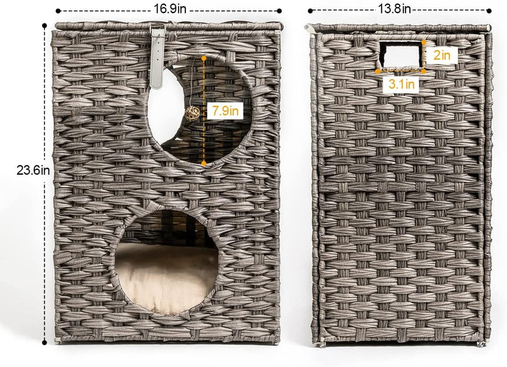 Wicker Cat Bed with Cushion L112
