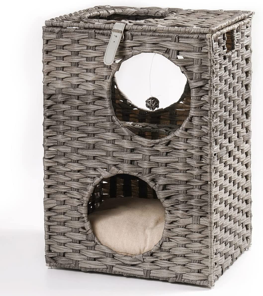 Wicker Cat Bed with Cushion L112