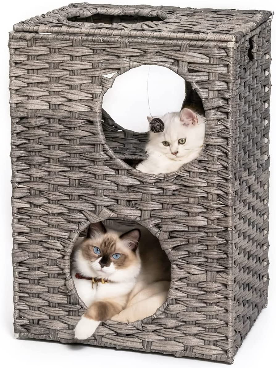 Wicker Cat Bed with Cushion L112
