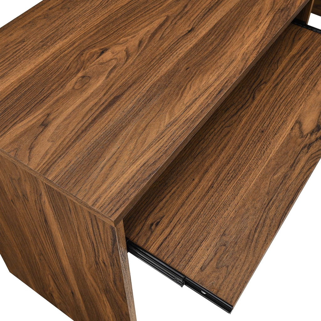 White Walnut Wood Computer Desk Cabinet W75847
